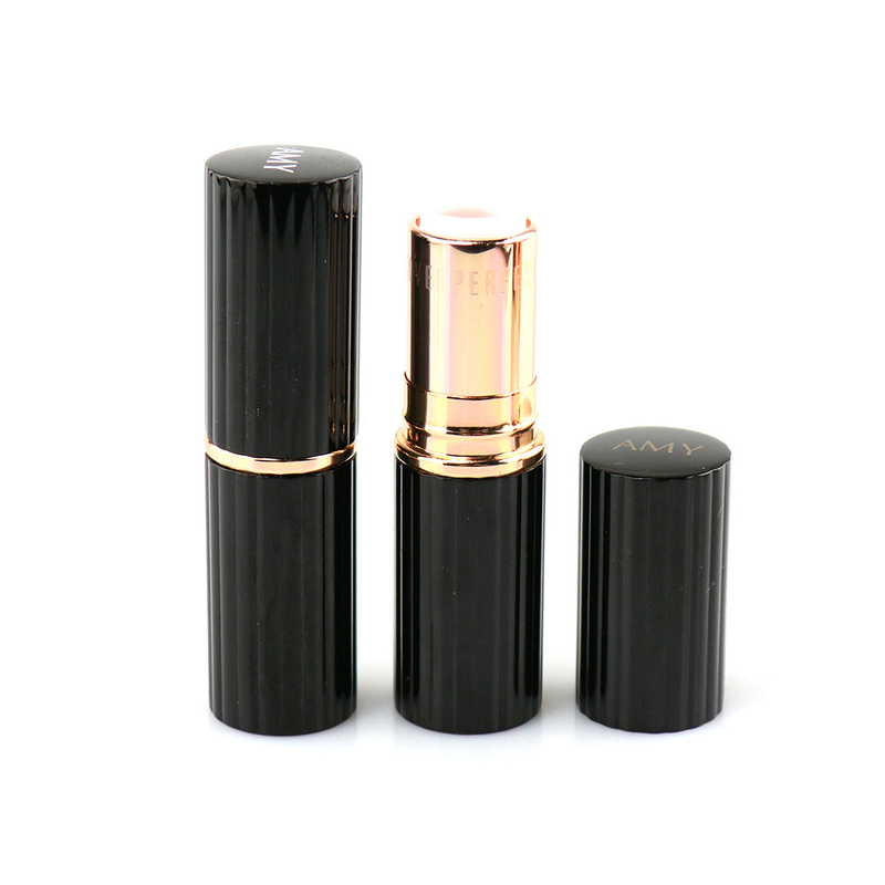 OEM ABS Round Gold Wine Red Black Empty Lipstick Tube 20g